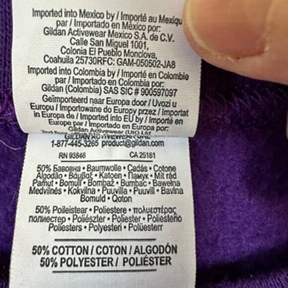 Gildan Vintage Cat Sweatshirt Purple Crew Neck Long Sleeve SMALL One of a Kind - Picture 8 of 11